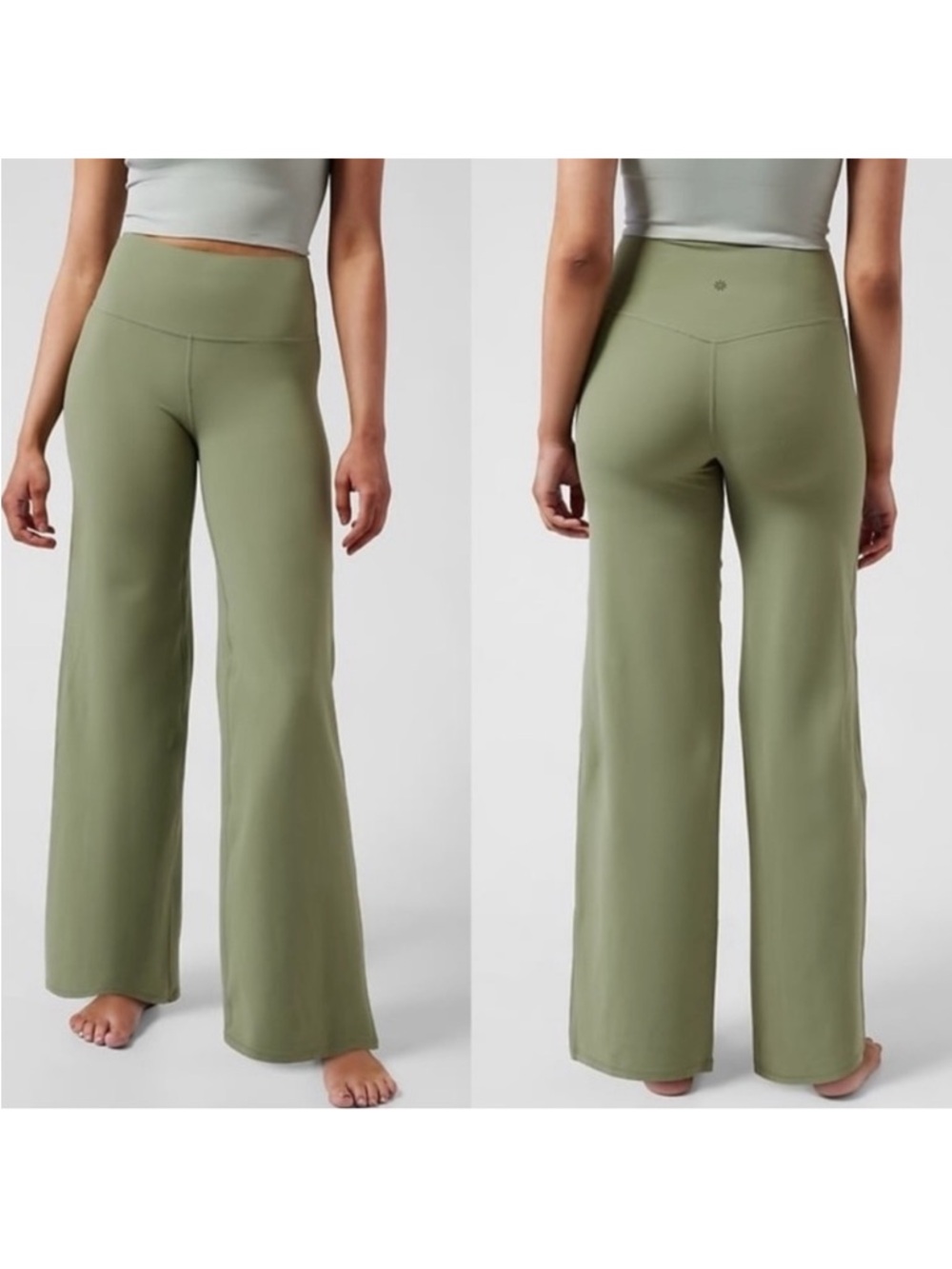 Athleta Elation Wide Leg Yoga Pants | Sage Green | Medium